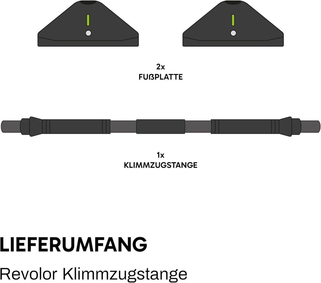 Klimmzugstange für Türrahmen – ohne Bohren – bis 300kg – mit Double-Gear-Verriegelung, Wasserwaage &