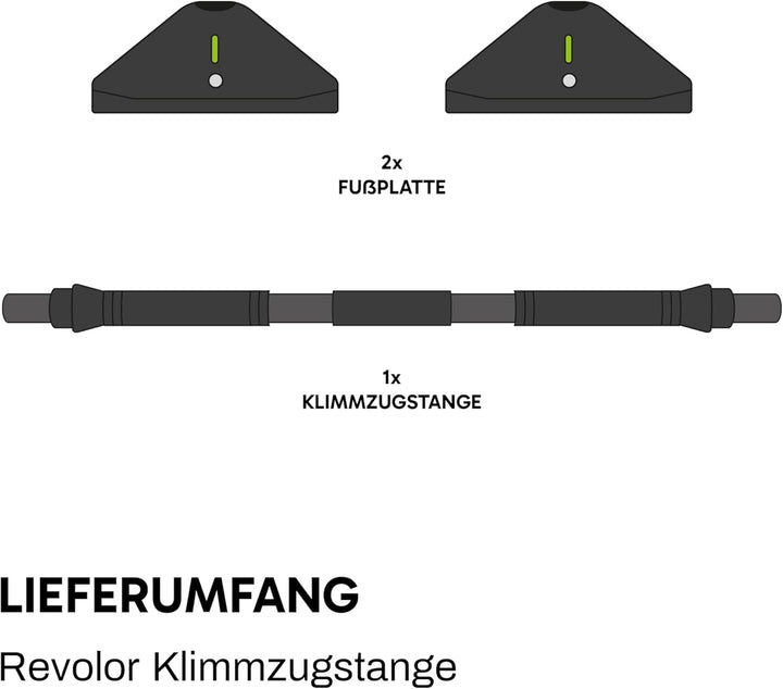 Klimmzugstange für Türrahmen – ohne Bohren – bis 300kg – mit Double-Gear-Verriegelung, Wasserwaage &