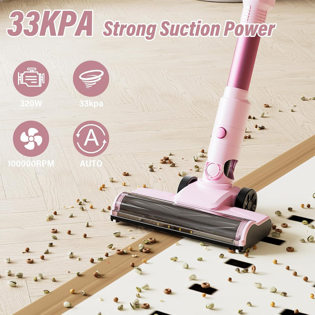 Stanew Akku Staubsauger Faltbar, 33Kpa Kabelloser Staubsauger, 320W Cordless Vacuum Cleaner, 40Min.