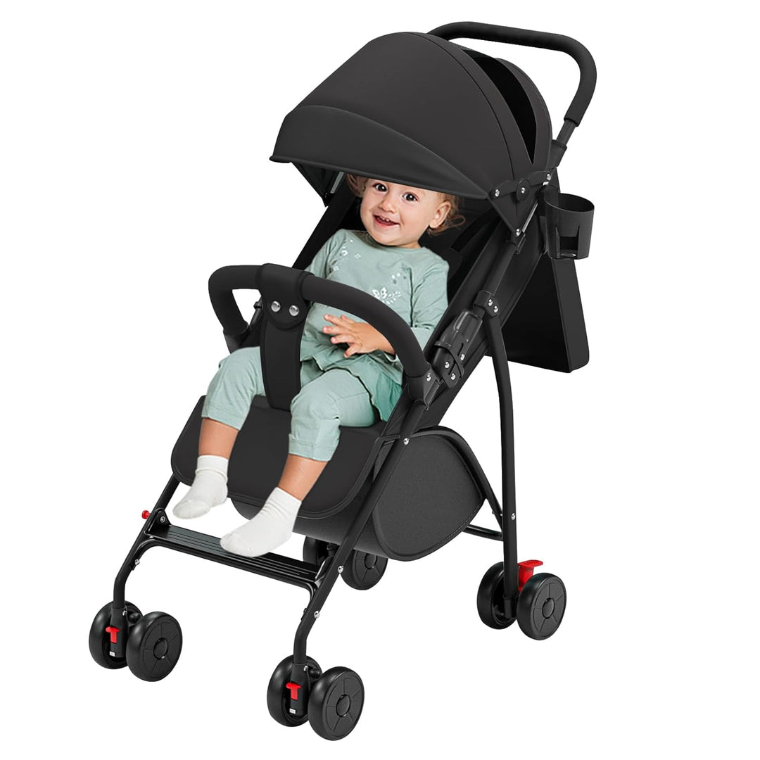 Kinderwagen für Babys, Kinderwagen mit Sonnenschirm, faltbarer Kinderwagen mit Baumwollpads und Mosk