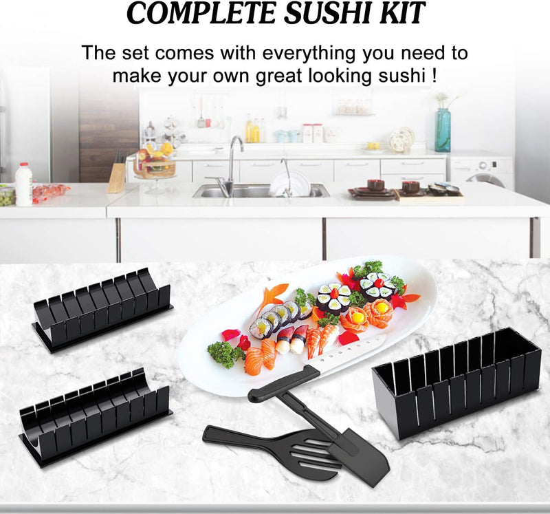 Sushi Maker Kit, AGPTEK 11 tlg Komplett Sushi Making Kit, 5 Formen DIY Selber Sushi Machen Set mit h