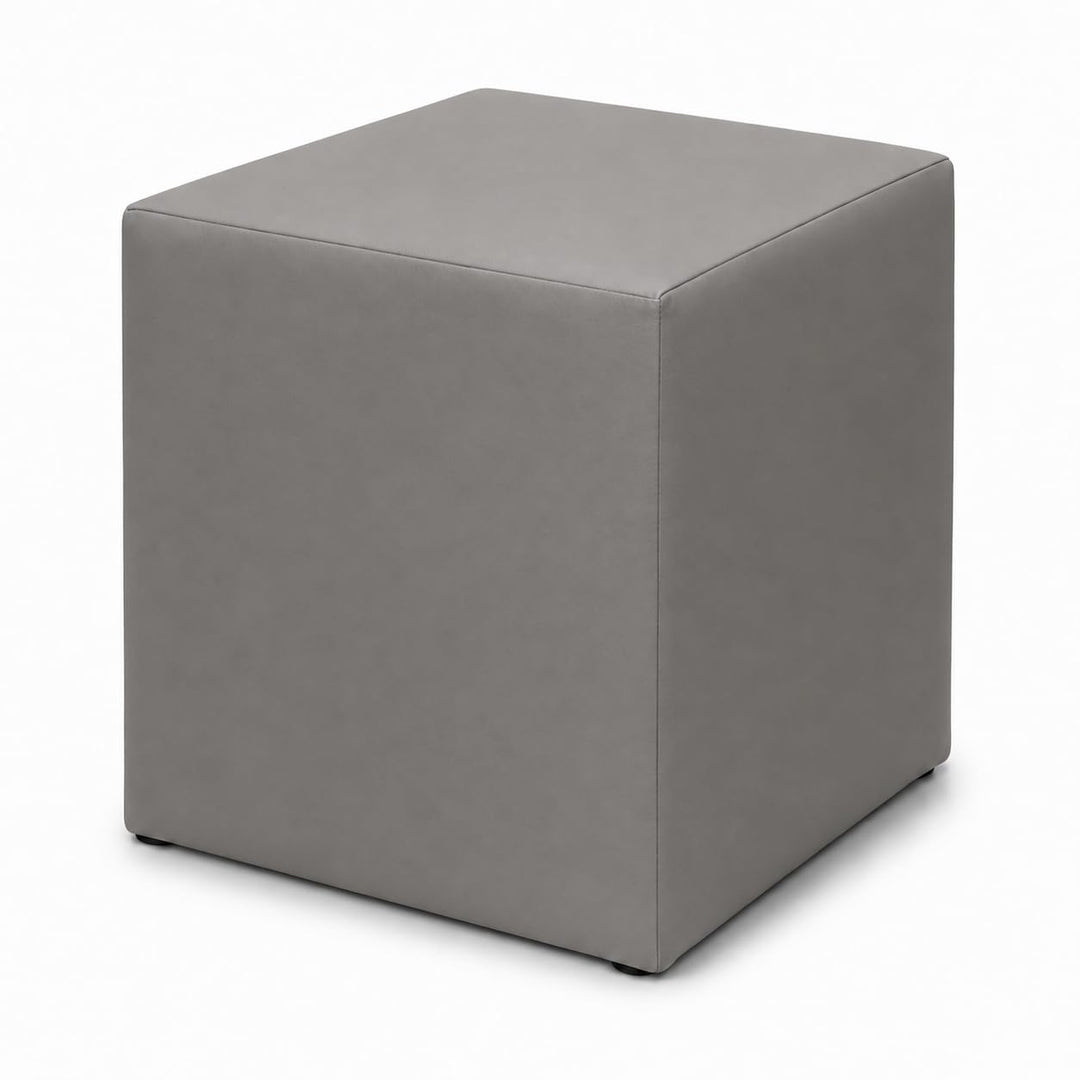 Best for Home Sitzhocker Kunstleder Sitzwürfel Bodenkissen Fusshocker 40x40x40 cm viele Farben (Grau