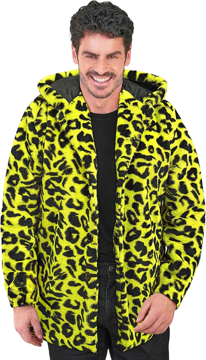 W WIDMANN MILANO Party Fashion - Leo Mantel für Damen & Herren, Kunstfell mit Kapuze, Plüschjacke, K