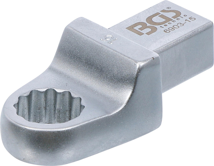 BGS 6903-15 | Einsteck-Ringschlüssel | 15 mm | Aufnahme 14 x 18 mm, 15 mm