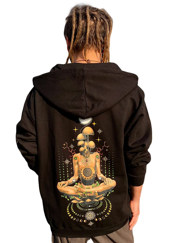Mushroom Head Sweatshirt-Jacke schwarz (XL), XL