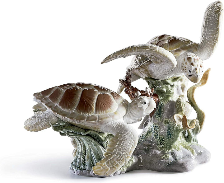 LLADRÓ Skulptur Meeresschildkröten. Schildkröte. Porzellan.