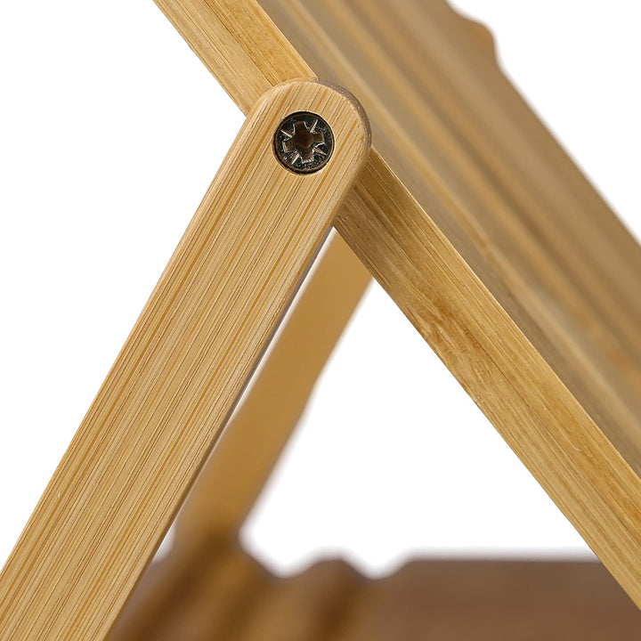 Relaxdays Buchständer, aus Bambus, 3 Neigungsstufen, klappbar, für den Tisch, HxBxT: 22x34x18 cm, Le