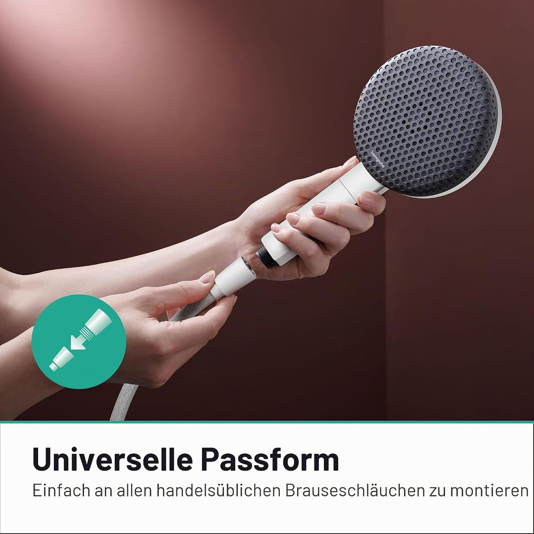 hansgrohe Raindance Alive Select S - wassersparender Duschkopf 5,7 l/min (EcoSmart+), Handbrause mit