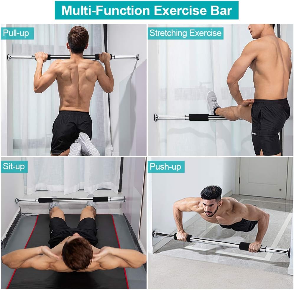 Yosoo Health Gear Türklimmzugstange, verstellbare Klimmzugstange für Türrahmen 64-85 cm, Premium-Sta
