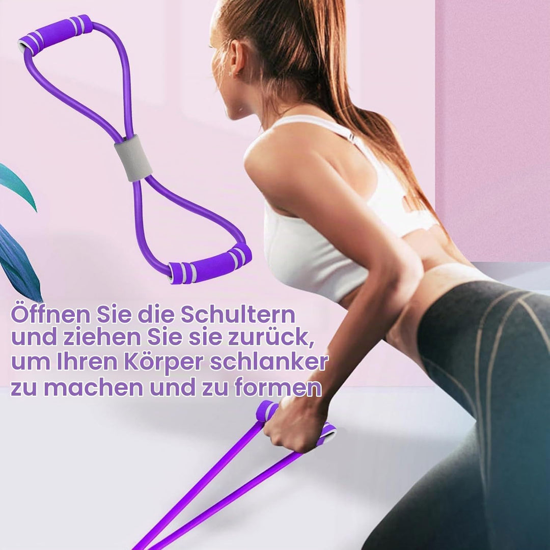 Bauchtrainer, Multifunktionales Spannseil mit Rückentrainer und Fitnessbänder, Sit-Up Trainingsgerät