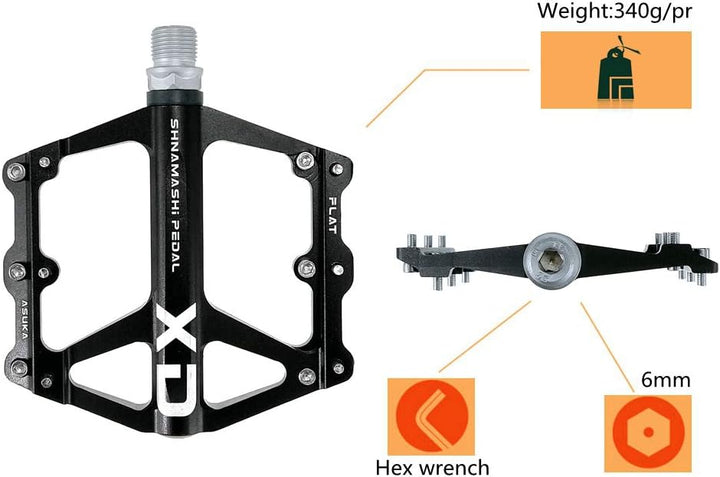 FrontStep General Aluminium Anti-Rutschpedale Leicht Fahrrad Pedale Mit Cr-Mo Stahlspindel Für MTB/M