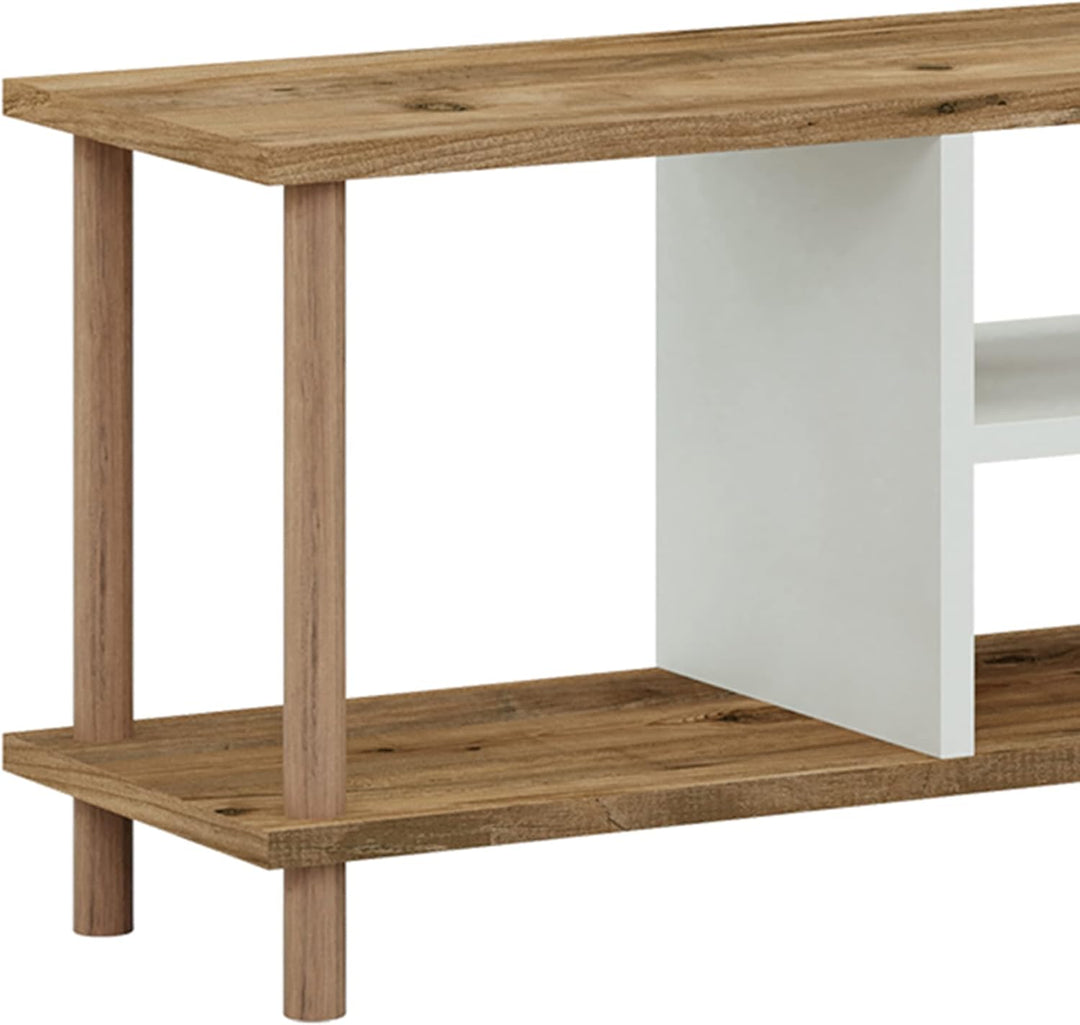 [en.casa] TV Schrank Ærøskøbing mit 2 Ablagefächern TV Bank 43 x 120 x 29 cm Fernsehtisch mit 2 Stau