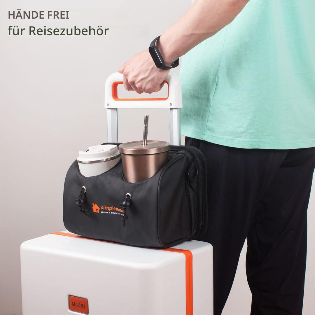 simpletome 4 In 1 Gepäck Becherhalter Reise-Getränkehalter Hält Zwei Umhängetasche Kaffeetassen &amp; Ta