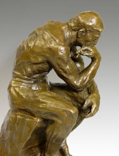 Kunst & Ambiente - Grosse Moderne Bronzeplastik - Der Denker - Auguste Rodin Skulptur auf Marmorsock