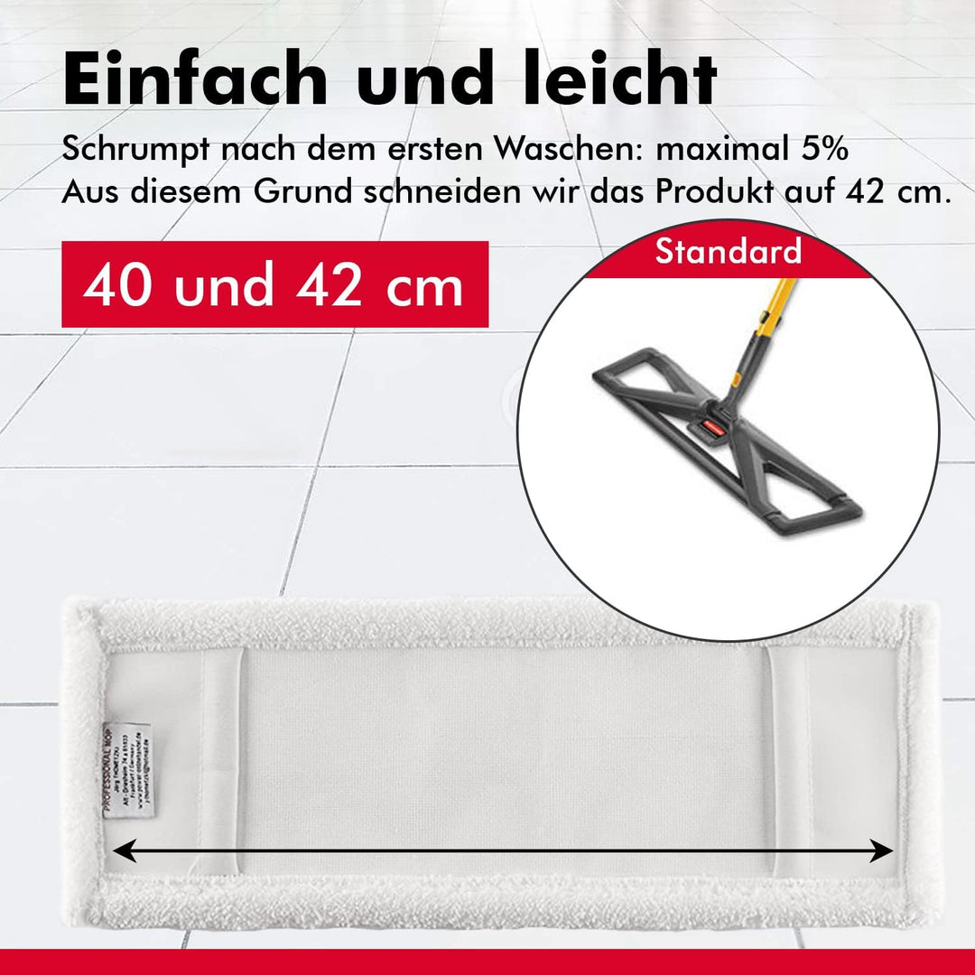 Mikrofaser Wischmop 40 cm White Ersatz für Mop Klapphalter Wischmoppbezug , für Versiegelung Reinigu
