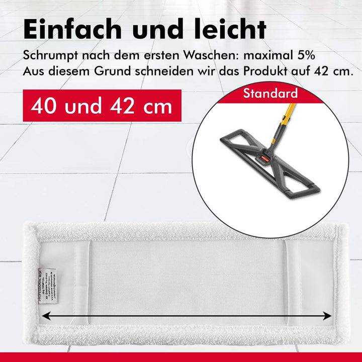 Mikrofaser Wischmop 40 cm White Ersatz für Mop Klapphalter Wischmoppbezug , für Versiegelung Reinigu