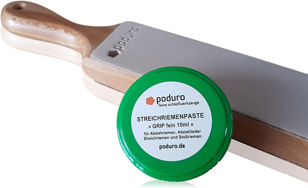 PODURO Abziehleder Set Zulu « Doppelseitiger Streichriemen & Streichriemenpaste im