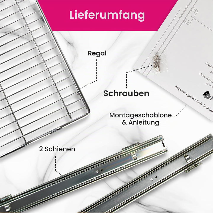 Hold n' Storage Schubladen-Organizer, ausziehbar, robust, ausziehbare Regale, 27,9 cm B x 53,3 cm T