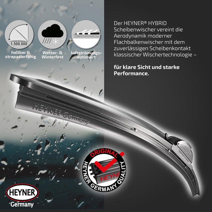 HEYNER® Scheibenwischer-Set HYBRID Kompatibel für Kia Carens (Bj. 13-20)