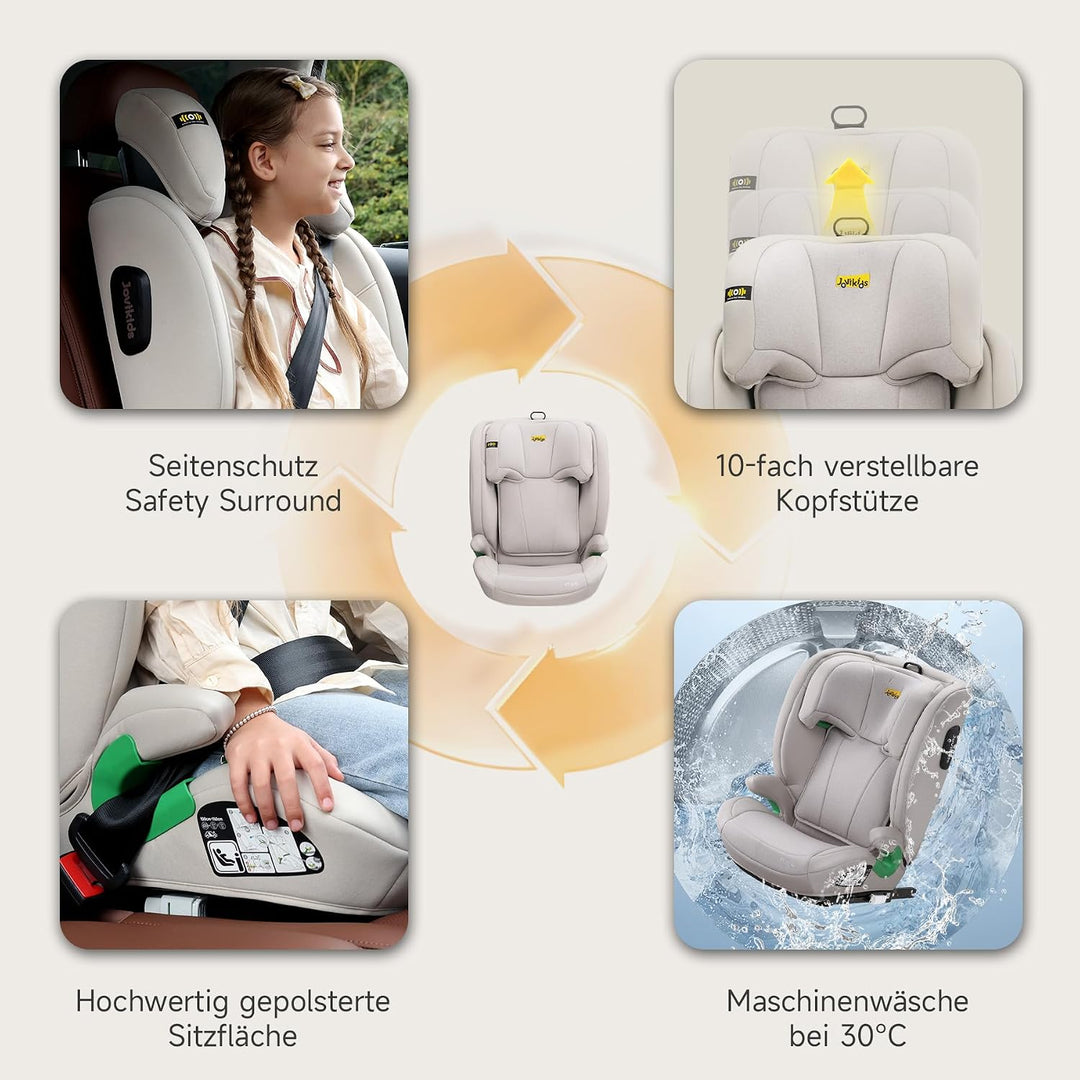 i-Size R129 Kinderautositz für 3,5 bis 12 Jahre (100-150 cm), Mit verstellbarer Rückenlehne, Kopfstü
