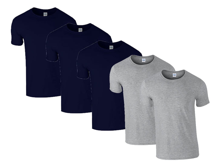 Gildan Herren T-Shirt M 3x Navy, 2x Sportgrey &amp; 1 Hlkauf Block, M 3x Navy, 2x Sportgrey &amp; 1 Hlkauf B