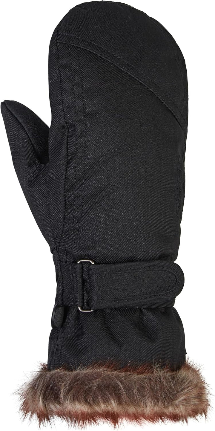 Ziener Mädchen LED Mitten Girls junior Ski-Handschuhe Wintersport, warm, atmungsaktiv 6.5 black-stru