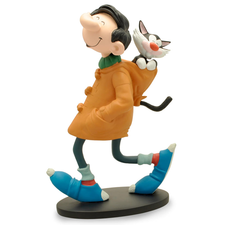 Plastoy Collectible Figure Gaston Lagaffe Duffle-Coat with his cat (00303)