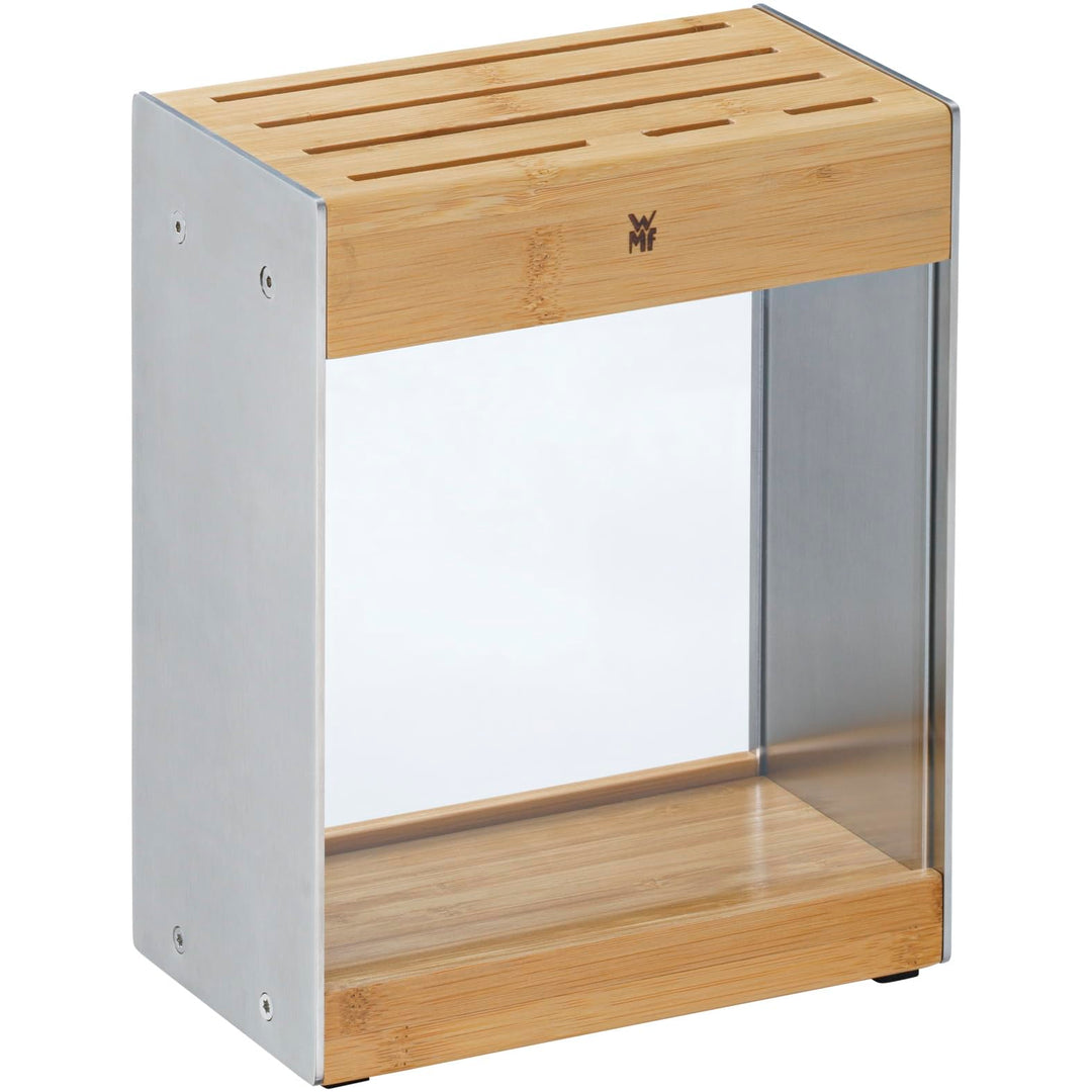 WMF Messerblock Transparent unbestückt leer ohne Messer Flextec, Bambus, hell, kompaktes Design, pla