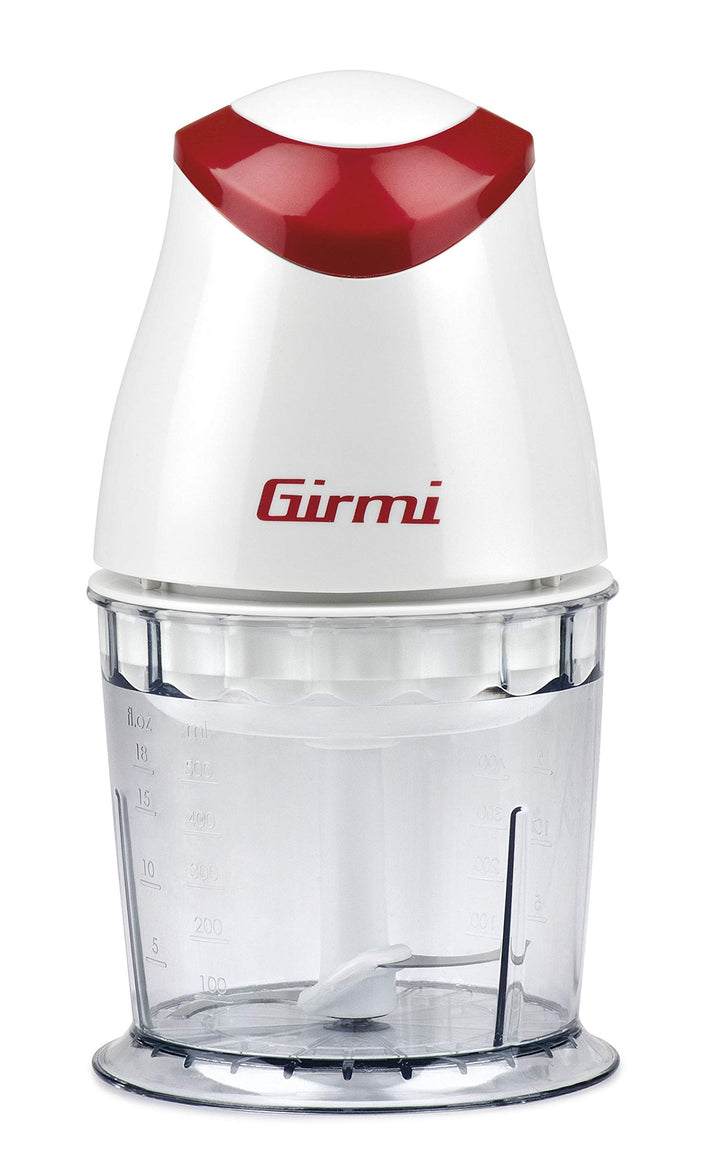 Girmi TR01 Zerkleinerer, 350 W, Klingen aus Edelstahl, Betrieb Pulse, 500 ml, Weiss Weiss / Rot, Wei