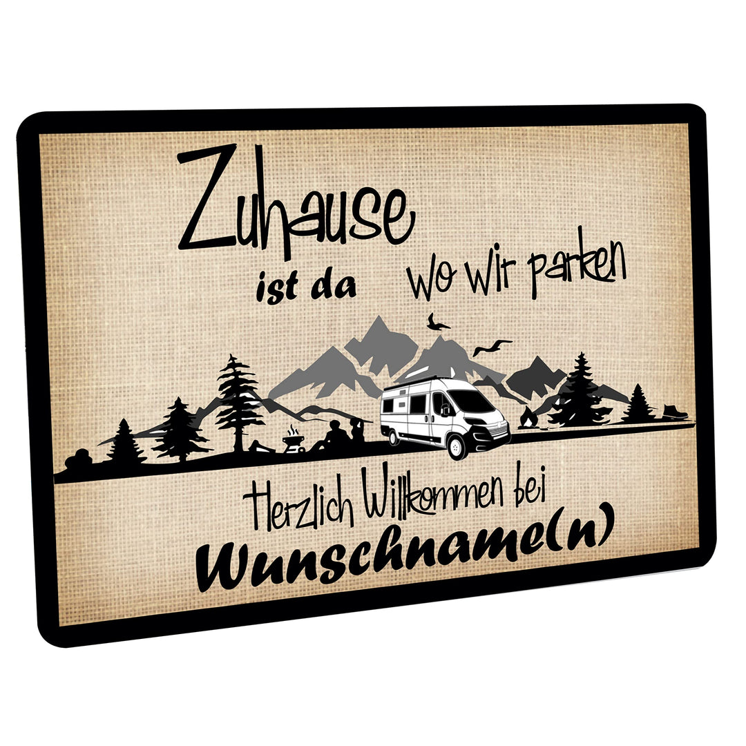 Fussmatte personalisiert - 60x40 cm - rutschfest - Türmatte mit Name - waschbar – Türvorleger für In