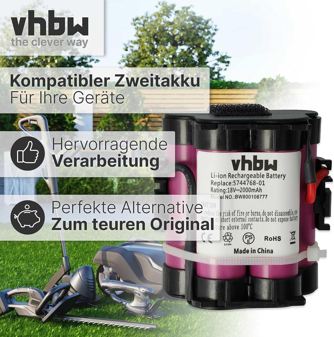 vhbw Akku kompatibel mit Gardena R38Li, R40Li, R45Li, R50Li, R70Li, R75Li, R80Li, 124562 Mähroboter