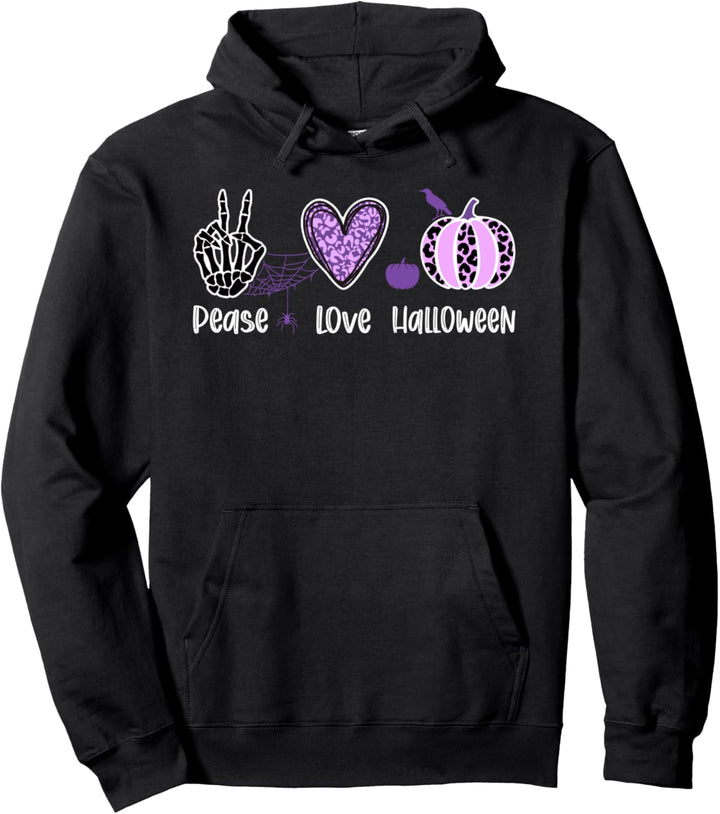 Frieden Liebe Halloween, lila Pullover Hoodie