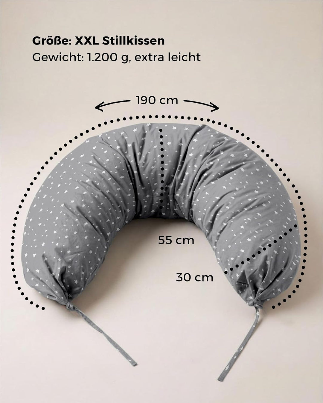 Stillkissen Seitenschläferkissen, XXL Schwangerschaftskissen | 190cm gross, ergonomisch weich: entsp