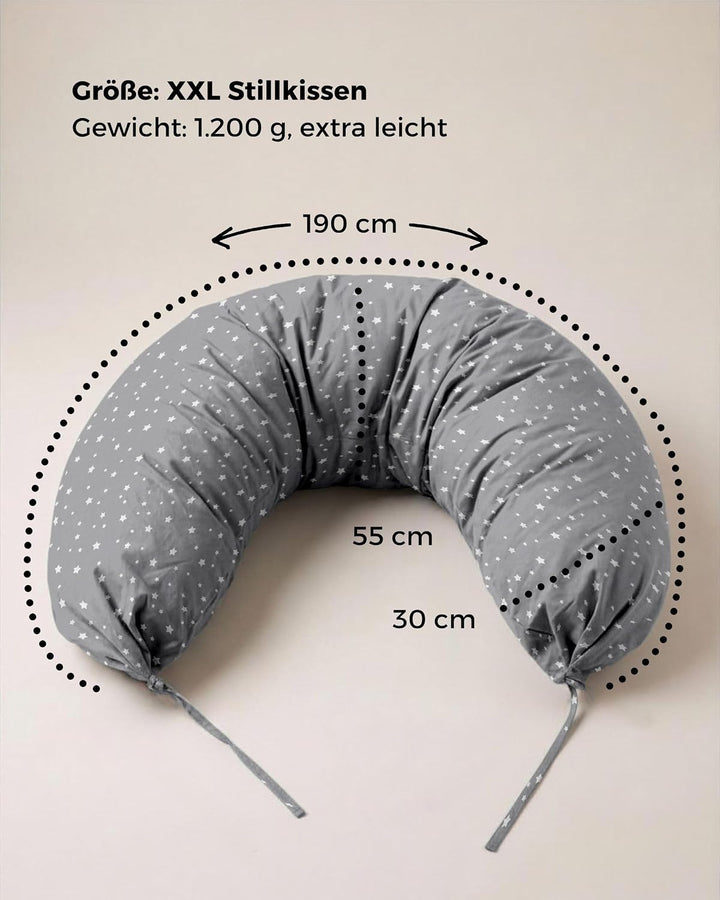 Stillkissen Seitenschläferkissen, XXL Schwangerschaftskissen | 190cm gross, ergonomisch weich: entsp