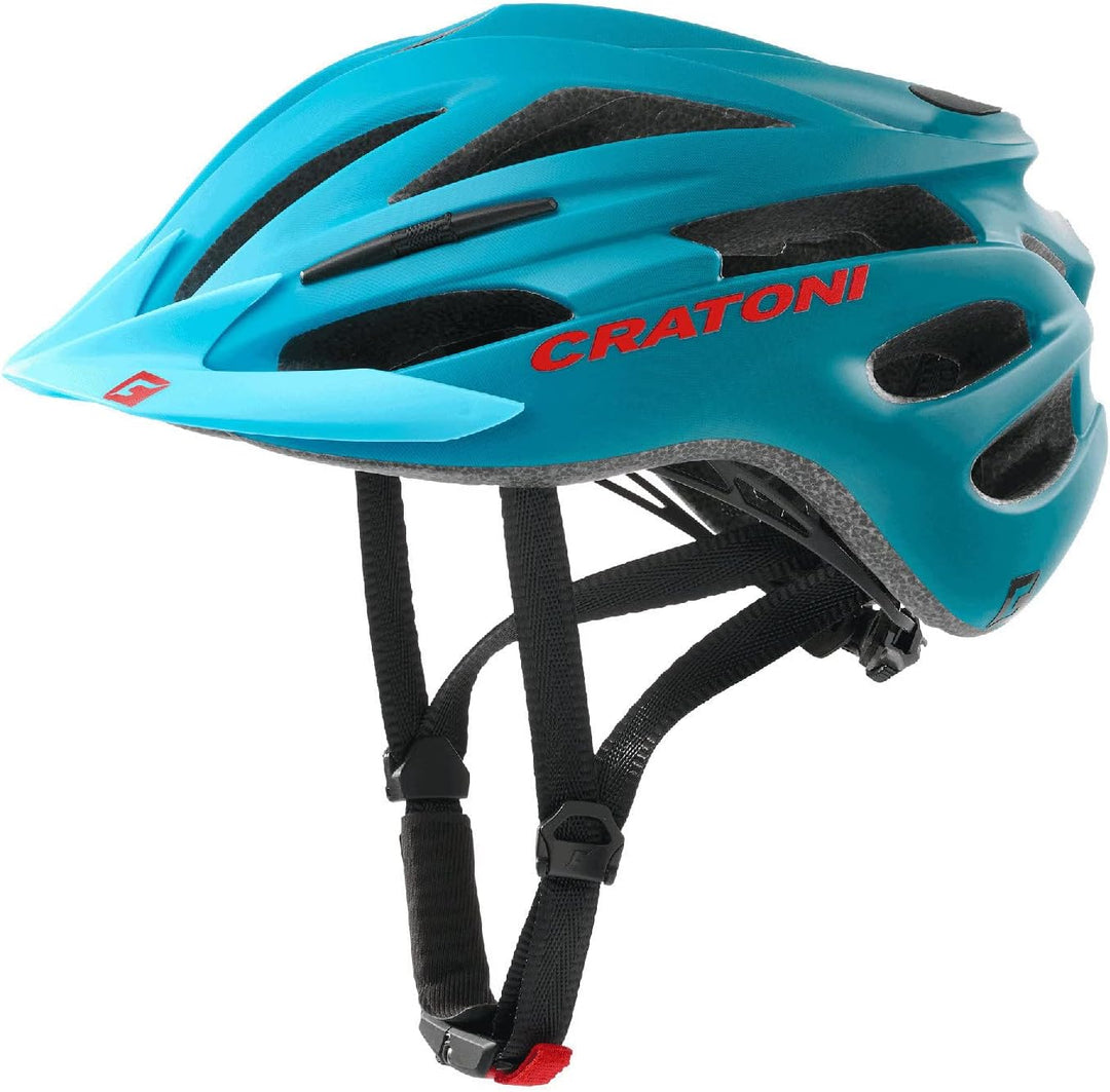 Cratoni Helmets Fahrradhelm für Kinder Pacer JR Mountainbike Jugendhelm Allroundhelm S Blau/Petrol M