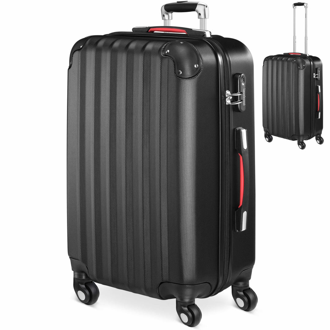 Monzana® Koffer Baseline Handgepäck ABS Hard Case Gehäuse gummierte Rollen Teleskopgriff Zahlenschlo