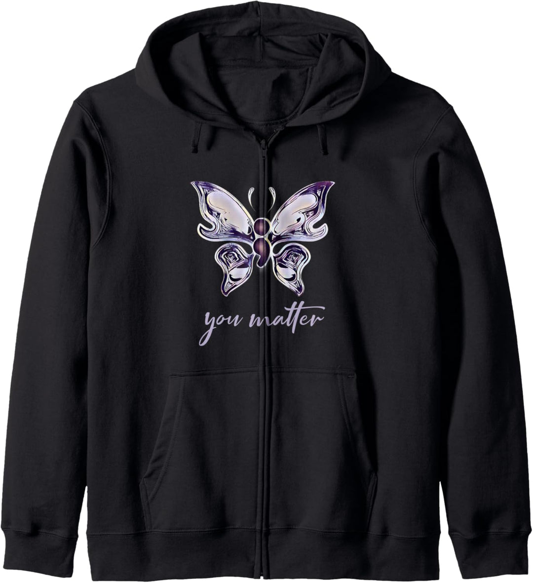 Semikolon Projekt Depression Awareness Butterfly You Matter Kapuzenjacke