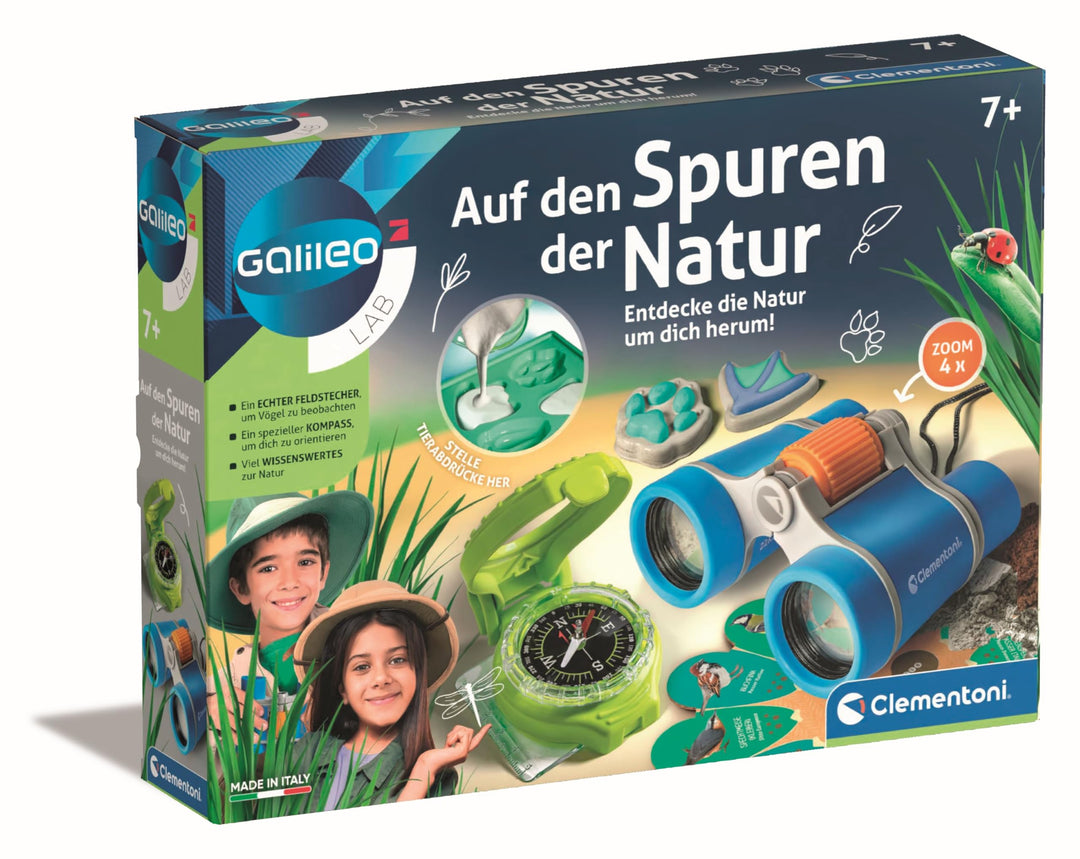 Galileo Lab Auf den Spuren der Natur - Forscherset mit Kompass und Fernglas für Kinder ab 7 Jahren,