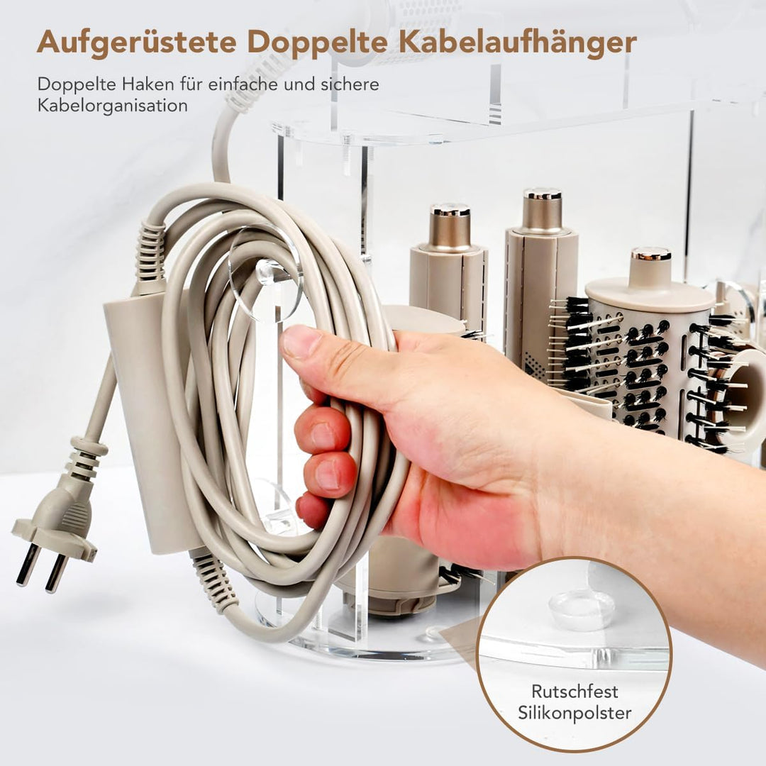 TOSAGE Acryl Organizer für Shark FlexStyle Luftstyler, 7 Fächer für Aufsätze & Diffusor, platzsparen