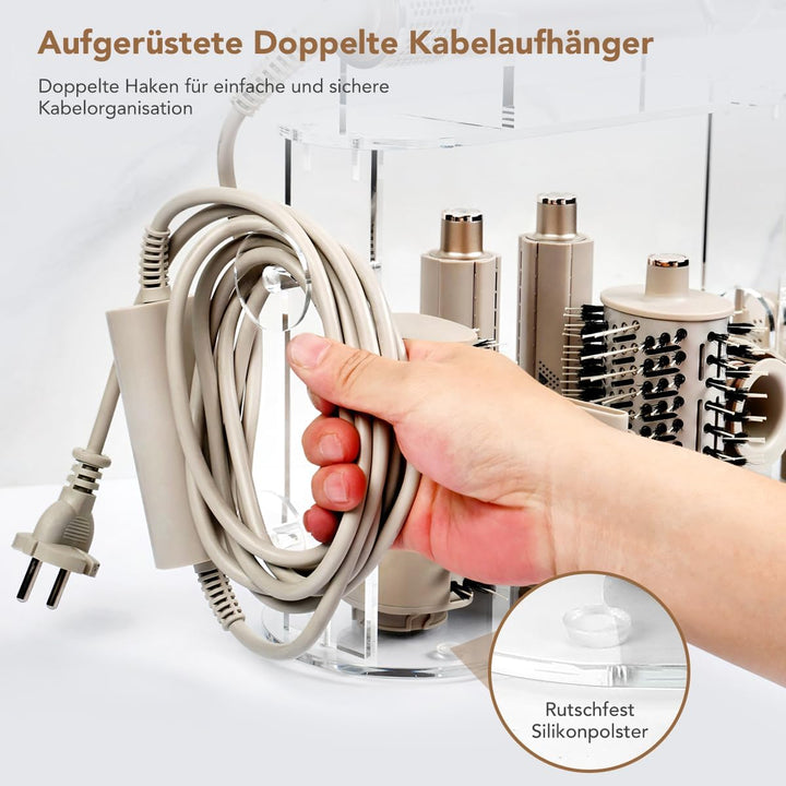 TOSAGE Acryl Organizer für Shark FlexStyle Luftstyler, 7 Fächer für Aufsätze & Diffusor, platzsparen