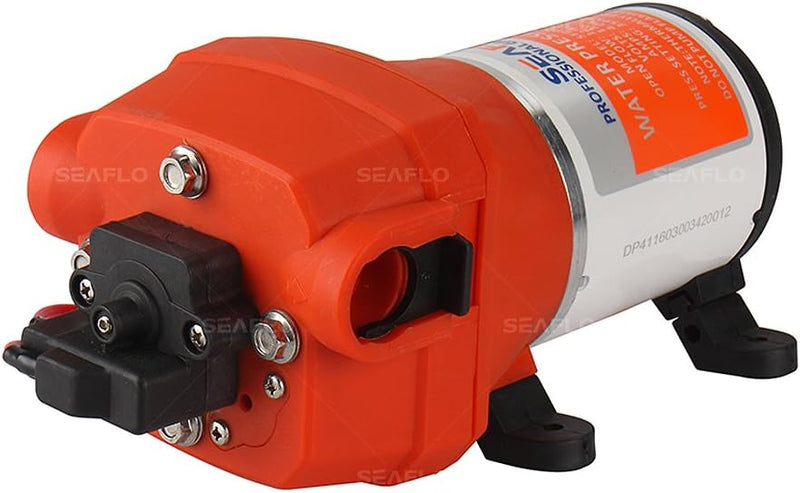 Seaflo Wasserdruck-Membranpumpe, 4,5 GPM, 17 LPM, 12 V, 40 PSI, Boot, Yacht, Marine