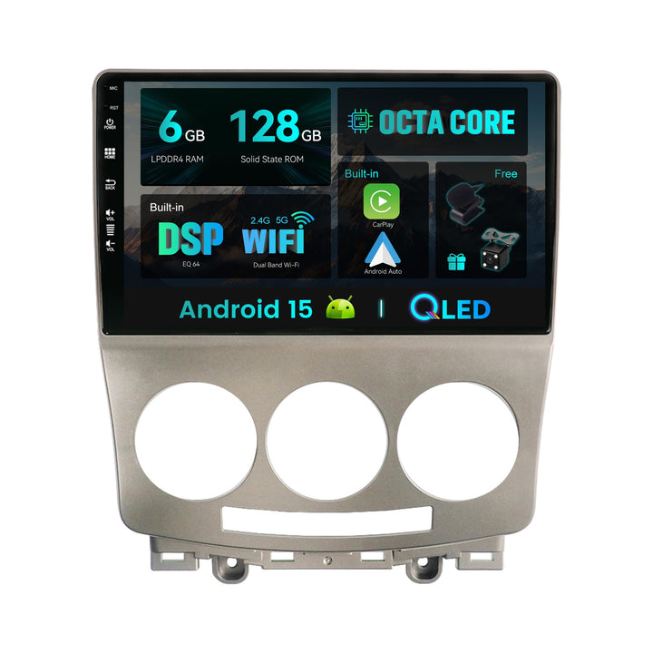 SXAUTO Android 12-6G+128G - IPS Autoradio Passt für Mazda 5 (2005-2010) - Eingebaut Carplay/Android