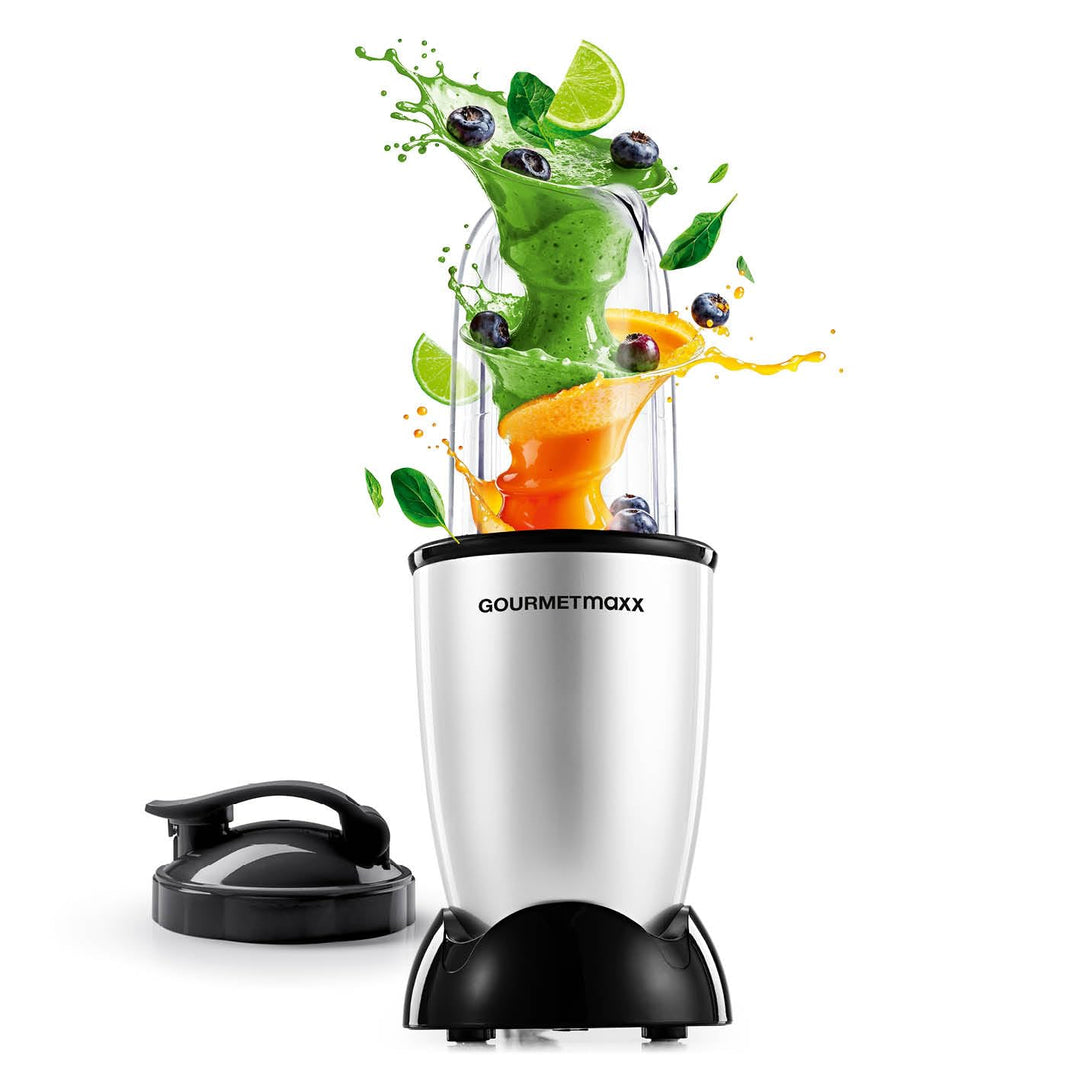 GOURMETmaxx Mr. Magic Mixer 4-tlg. | 400W Powerbase, Kreuzklinge, 500ml Becher & To Go Deckel | Smoo