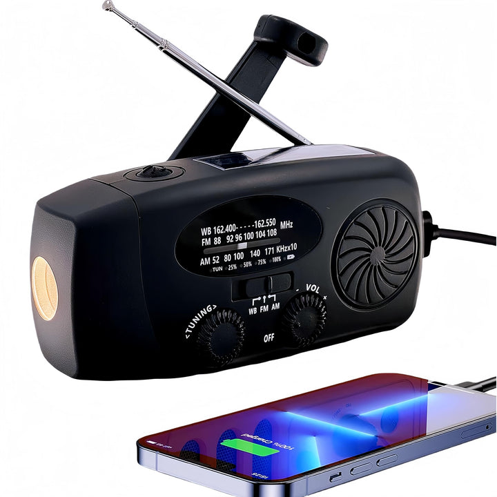 NOAA 5000 mAh Notfall-Wetterradio, FM, AM, Handkurbel-Radios, Solar-Radio mit SOS, Kopfhöreranschlus