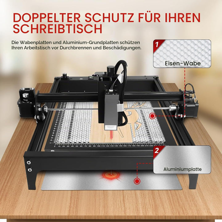 Laser Wabentisch, 500x500mm Honeycomb Waben Arbeitstisch für Lasergravierer Wabenlaserbett, Laser Ho