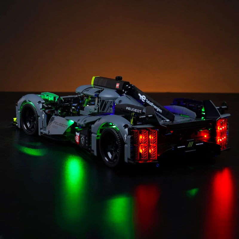 Led Licht Set für Lego 42156 Technic Peugeot 9X8 24H Le Mans Hybrid Hypercar (Kein Lego-Modell), Dek