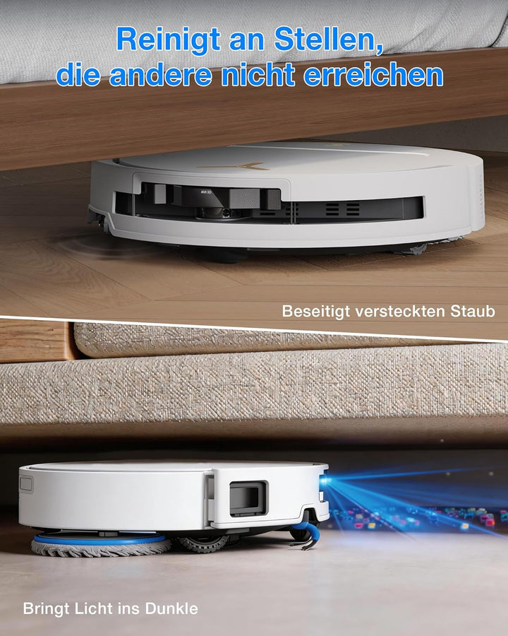 ECOVACS DEEBOT T50 PRO OMNI Gen3 Saugroboter mit Wischfunktion, 25.000 Pa, AIVI 3D 3.0, autom. Zugab