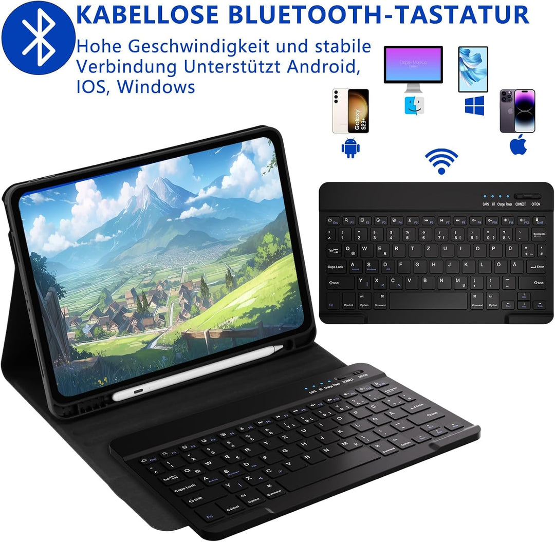Tastatur Hülle für iPad Air 11"(M2) 2024/iPad Air 5 Gen 2022/iPad Air 4 Gen 2020 10.9&