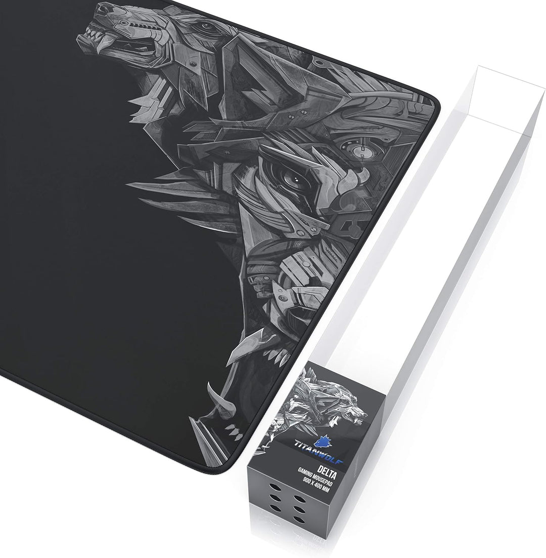 TITANWOLF XXL Speed Gaming Mauspad - 900 x 400mm - XXL Mousepad - Tischunterlage Large Size - mit Ti