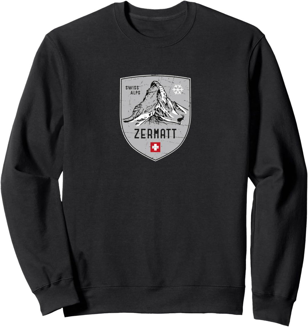 Zermatt Matterhorn Berg Ski Wappen Sweatshirt
